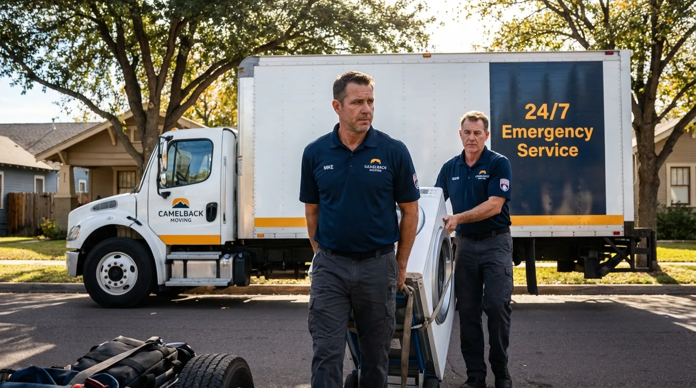 CamelBack Moving crew loading furniture in Hondo, TX