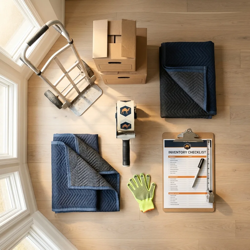 Professional moving supplies and packing materials layout for Hondo residential relocations