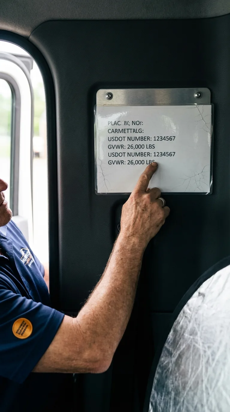 USDOT licensing placard verification in Hondo